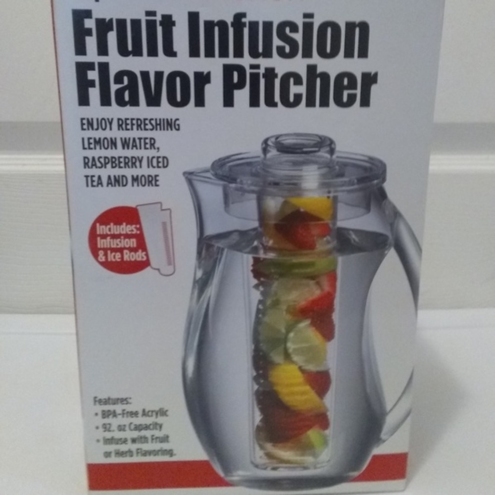 Make Raspberry Iced Tea & Lemon Water Fruit Infusion Pitcher "New"